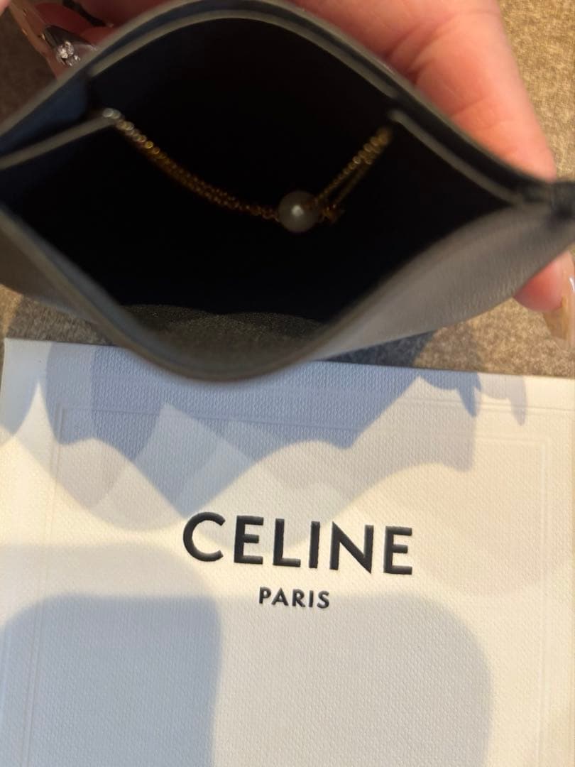 CELINE ゴールド　2連チェーン　パールブレスレットセリーヌ