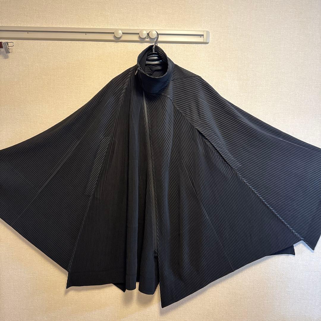 【超希少・名作】オムプリセ イッセイミヤケ 3x6 マントコート ポンチョ 黒