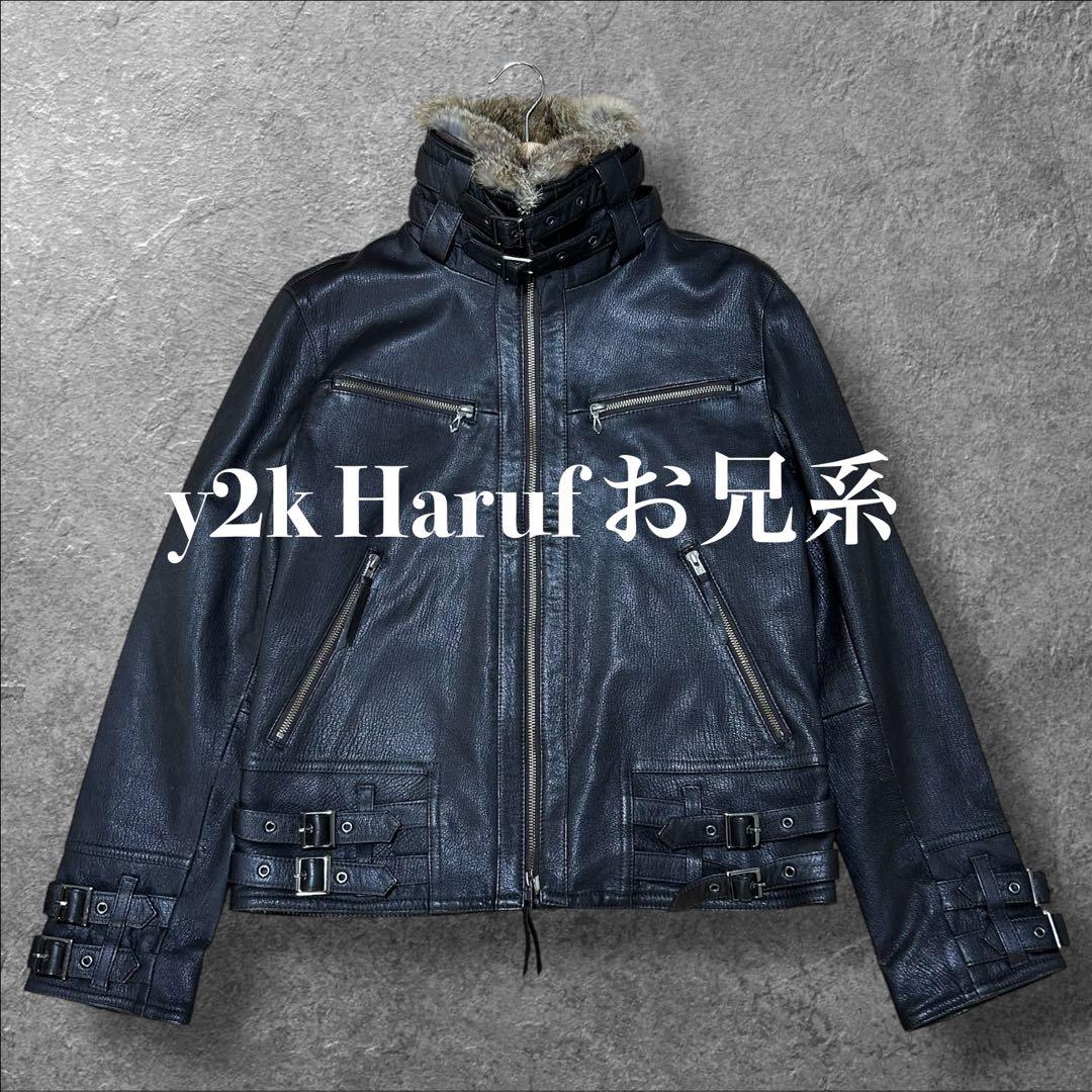 y2k japanese label Haruf ゴートレザー レザージャケット