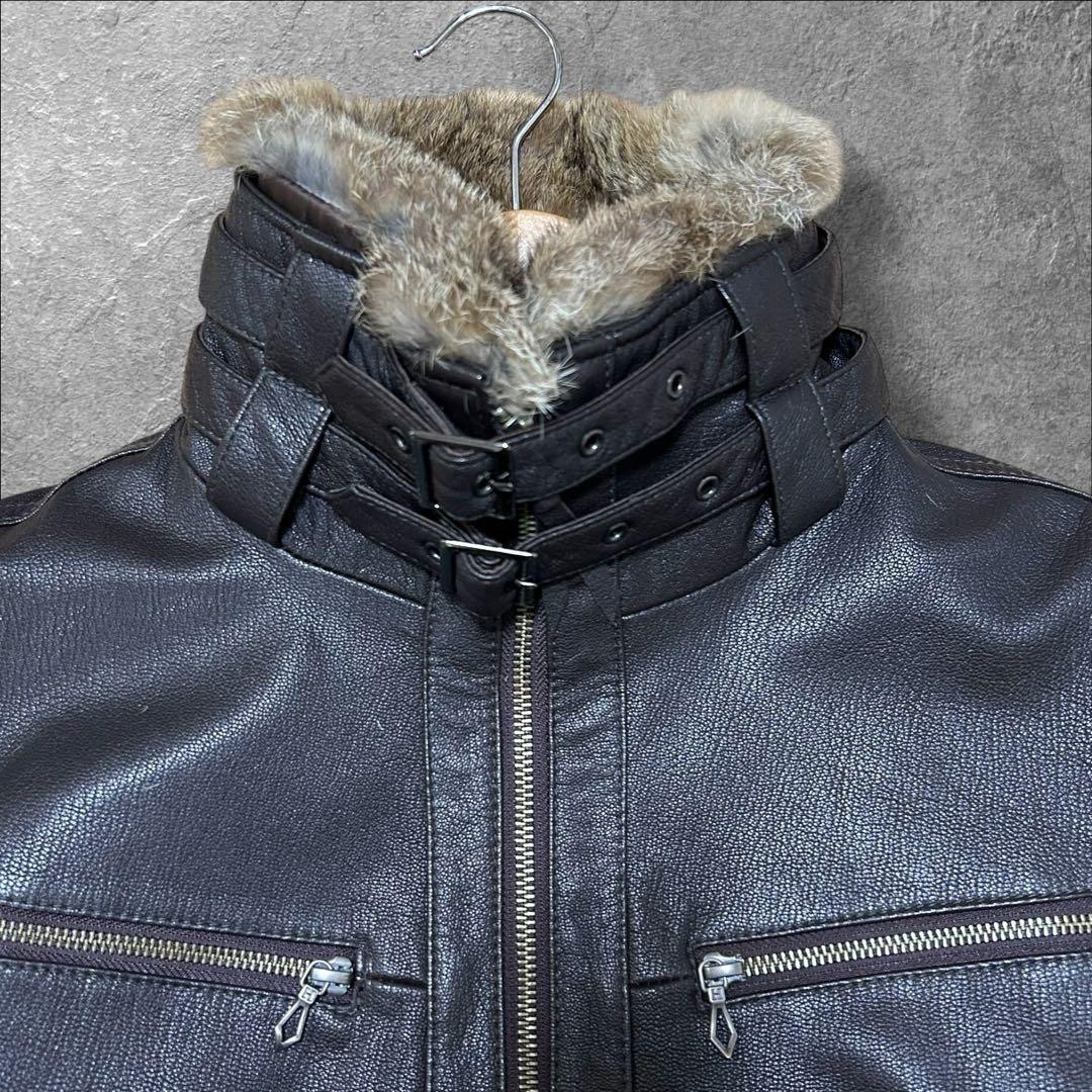 y2k japanese label Haruf ゴートレザー レザージャケット