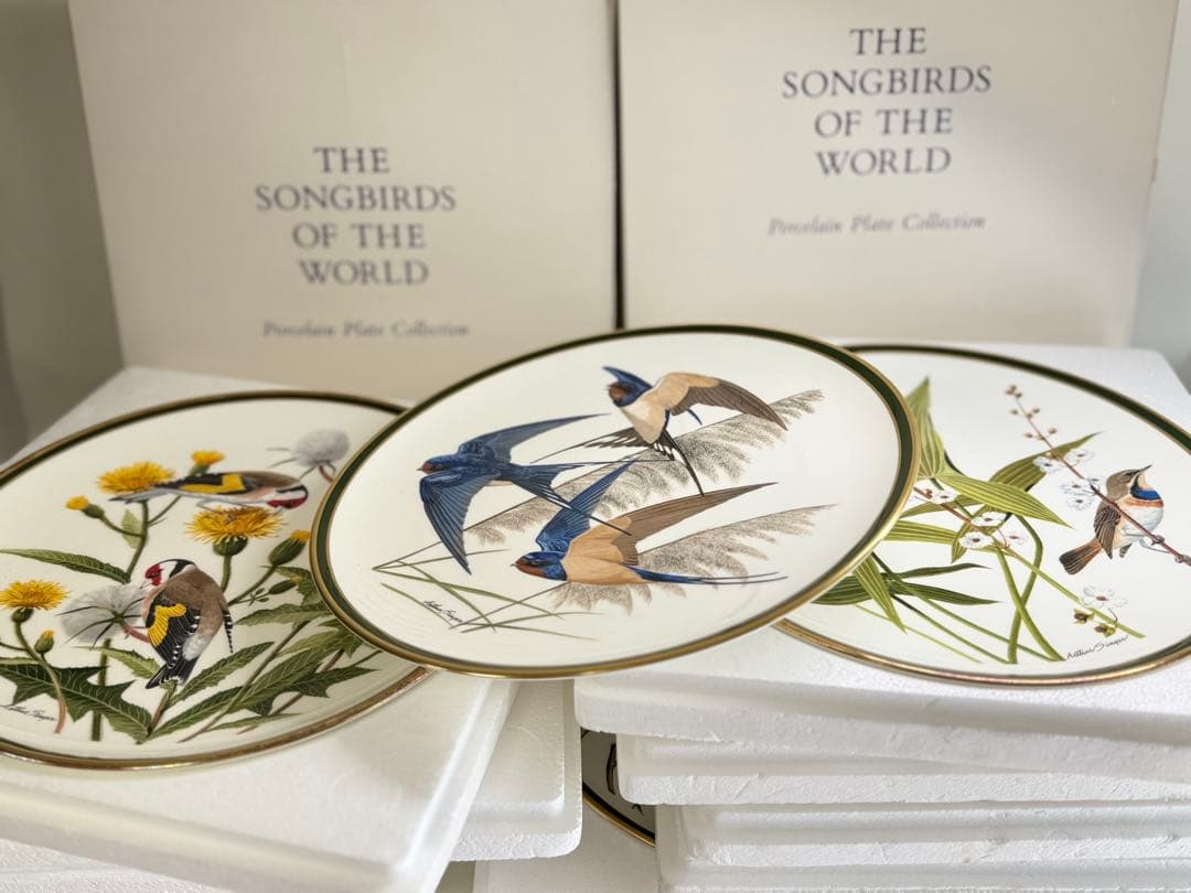 T13 フランクリン•ポーセリン「世界の鳴鳥」シリーズプレート皿 10枚 中古品