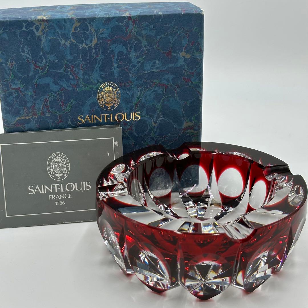 サンルイ クリスタルアッシュトレイ 灰皿 箱付き 煙草 喫煙 トレー 受け皿