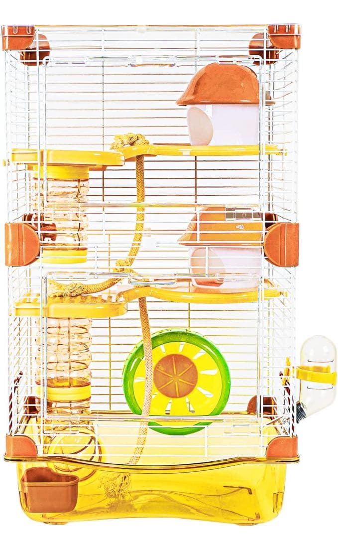 7店セットハムスターケージ 3段階 透明 広々タイプ トレーデザイン お手入