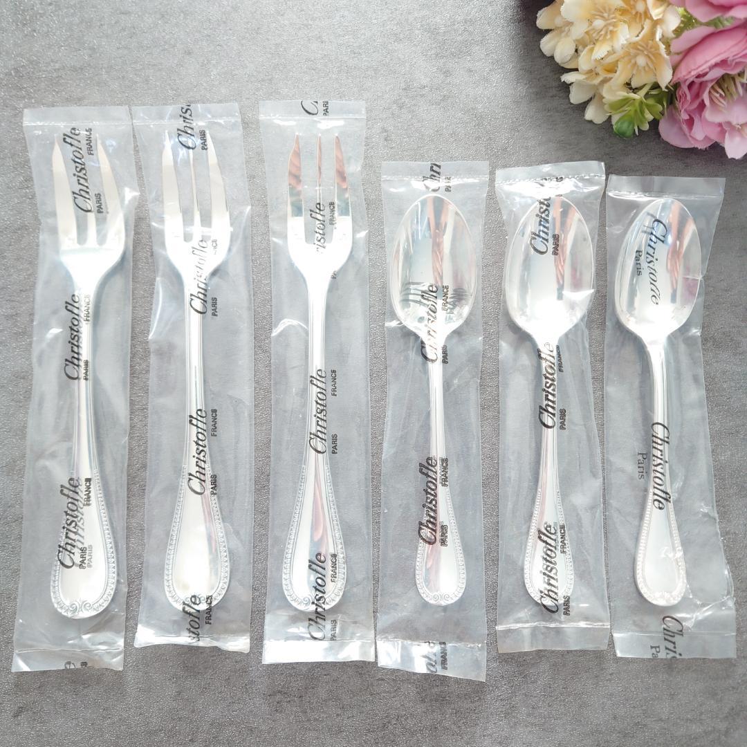 極美品 クリストフル マルメゾン ケーキフォークコーヒースプーン 未開封含 6点