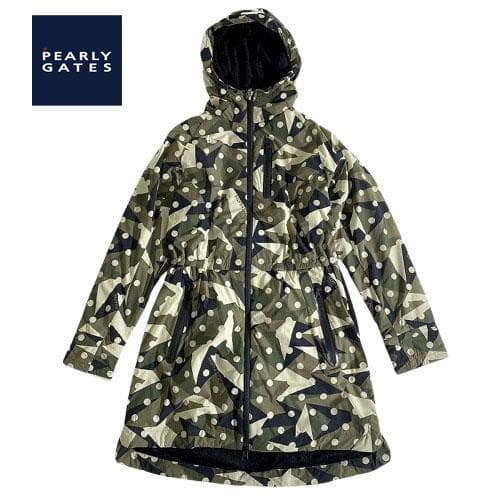 ○★新品未使用　パーリーゲイツ　カモドット柄　フーディコート　1　オリーブ系