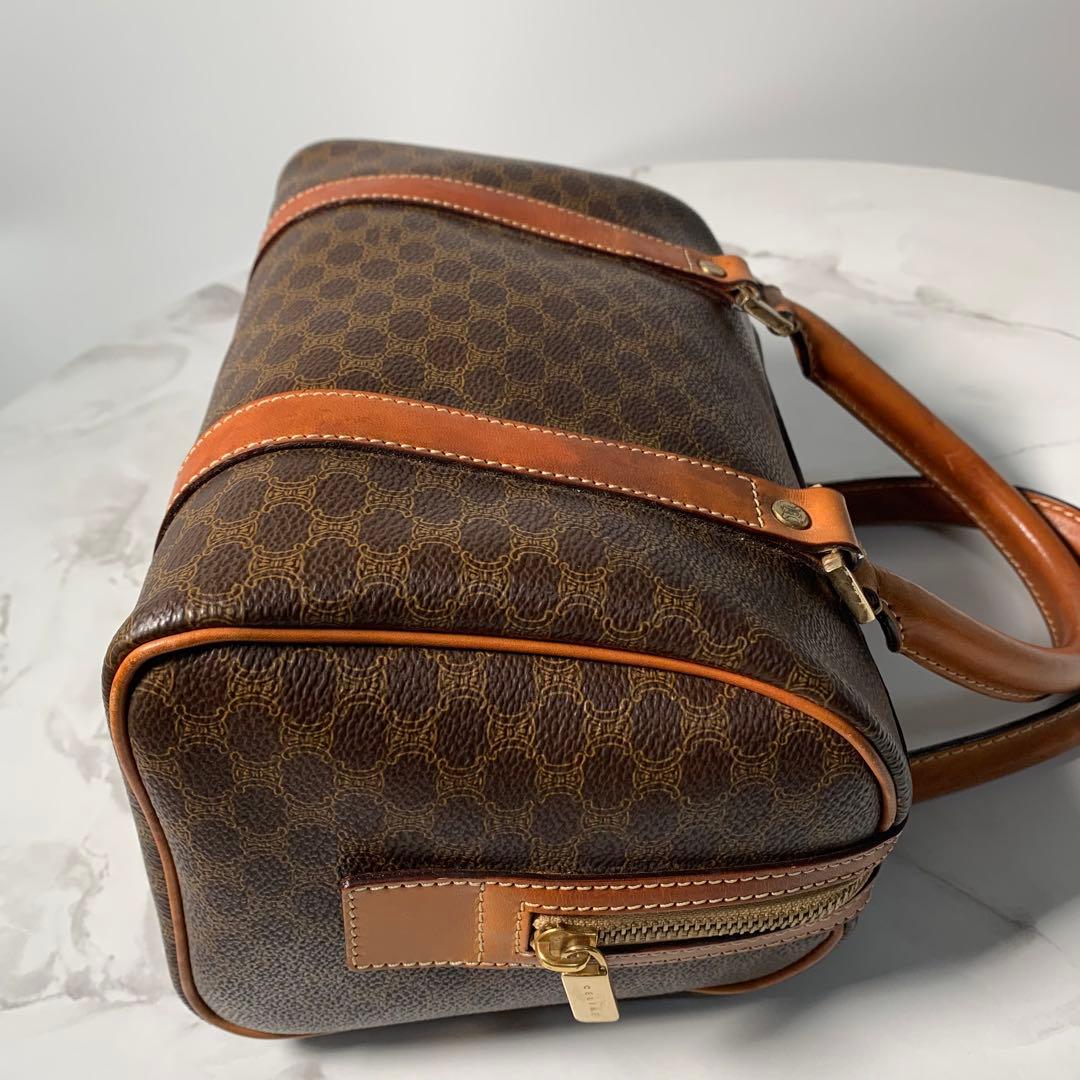 美品 セリーヌ ハンドバッグ　ミニボストン　マカダム　レザー　ゴールド金具