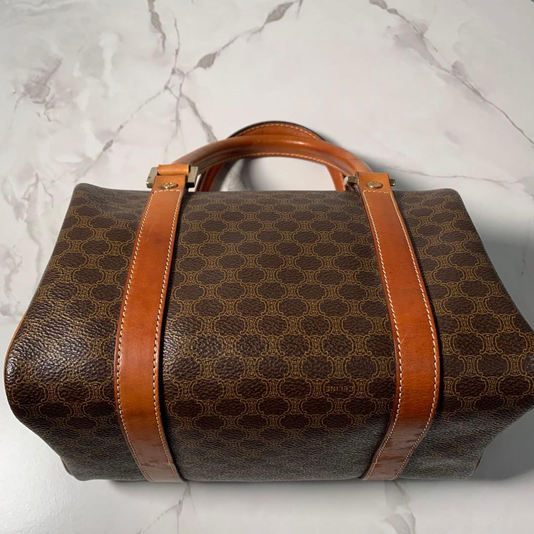 美品 セリーヌ ハンドバッグ　ミニボストン　マカダム　レザー　ゴールド金具