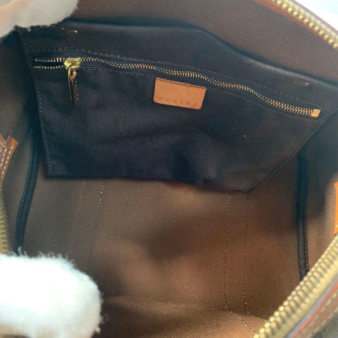 美品 セリーヌ ハンドバッグ　ミニボストン　マカダム　レザー　ゴールド金具