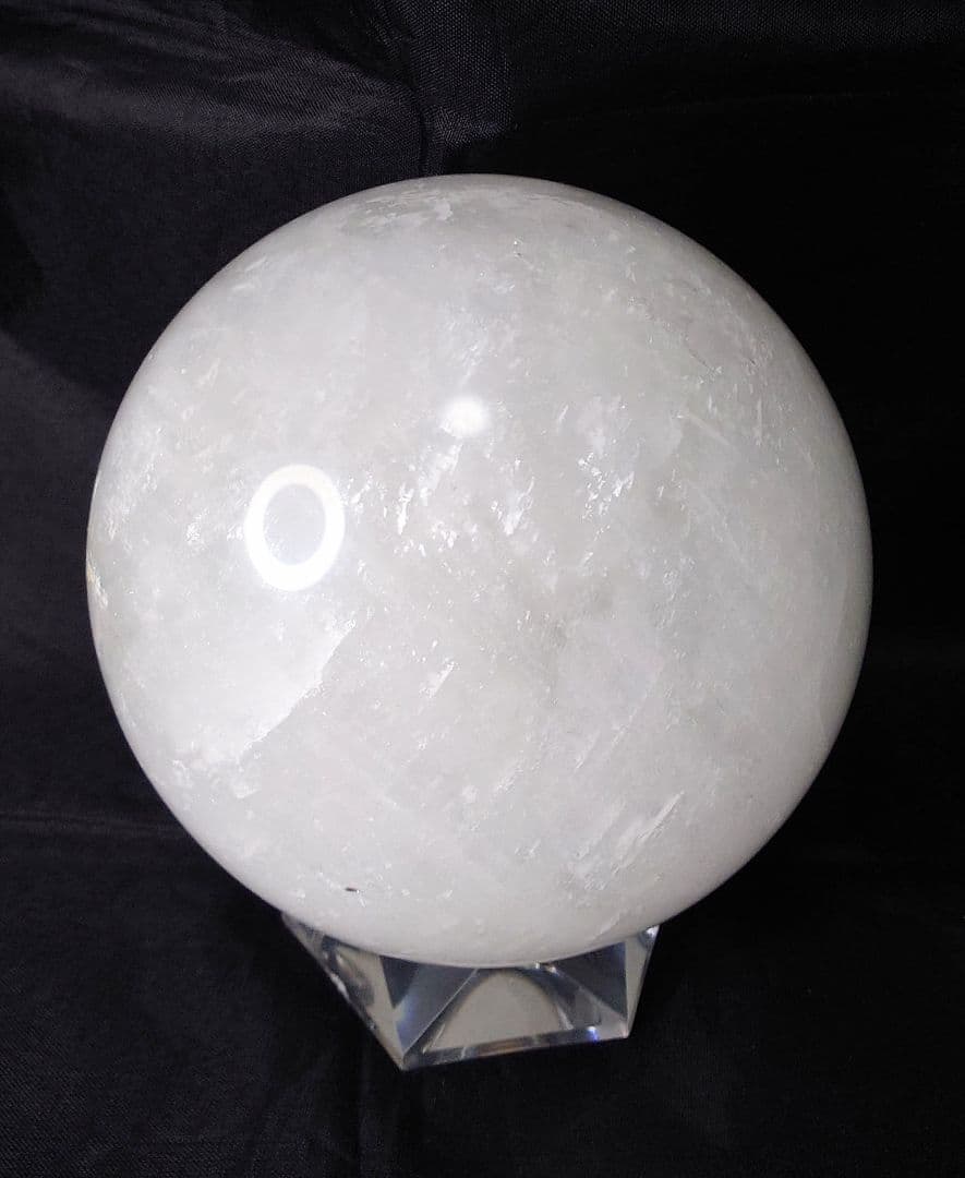 ローズクォーツ丸玉&ホワイトカルサイト丸玉 2点 お纏め