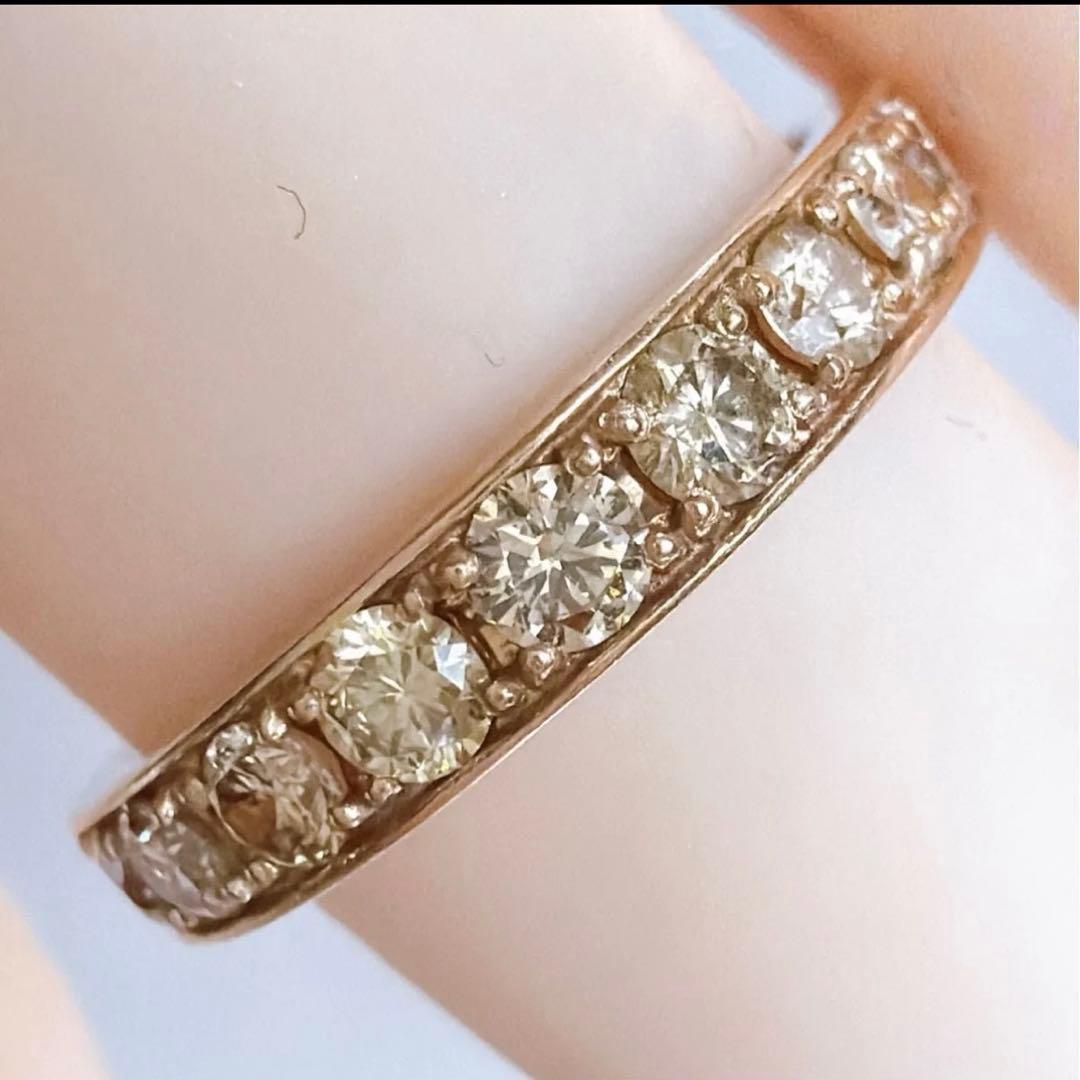 【1217】 K18PG 天然ダイヤモンド 1ct エタニティ 11.5〜12号