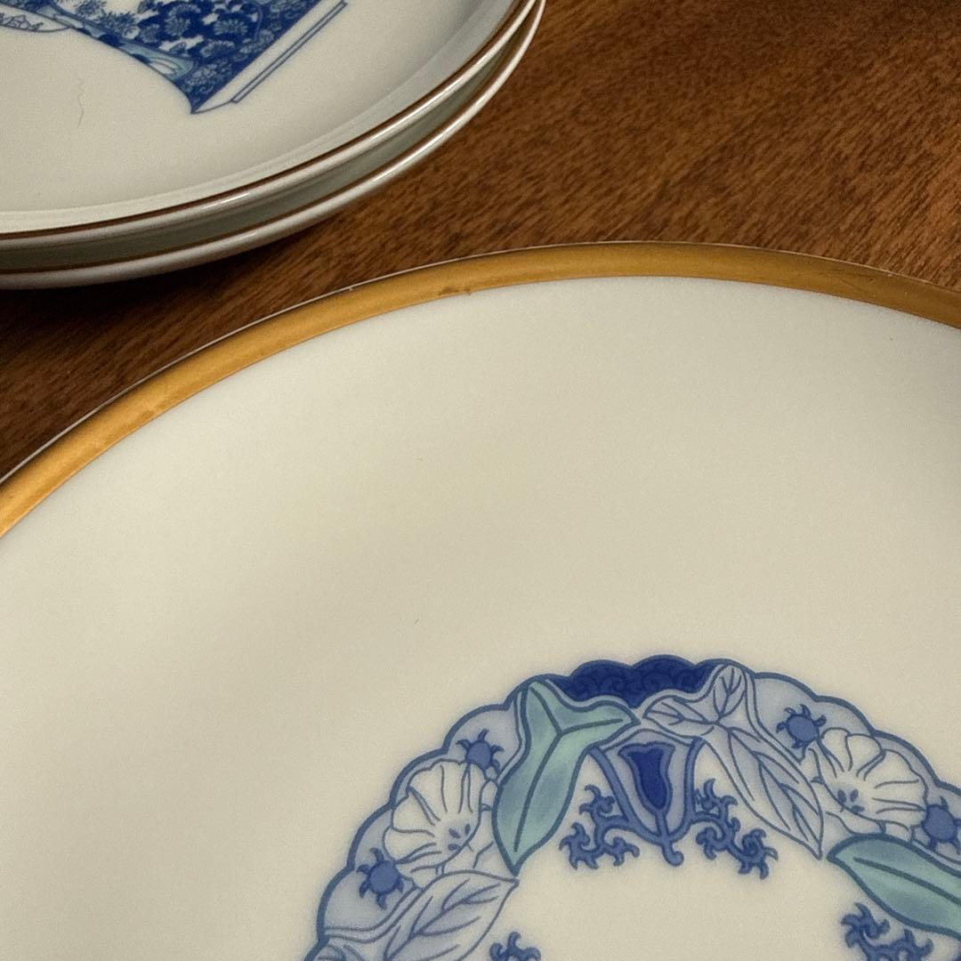 深川製磁　ブルーチャイナ 小皿 中皿 取り皿 5枚セット