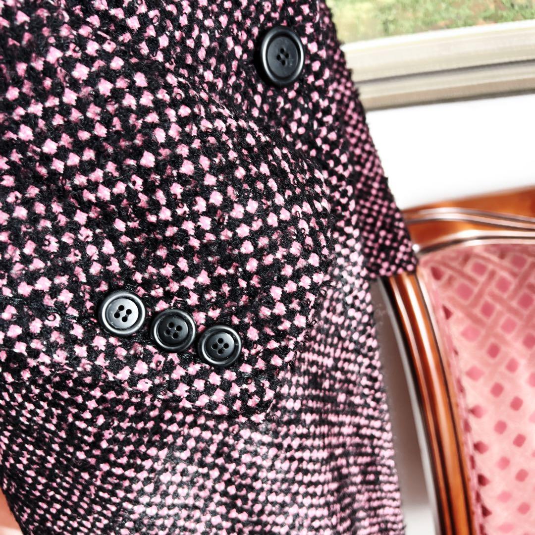 美品 PRADA プラダ　ツイード　ウール　チェスター　コート　付属品あり