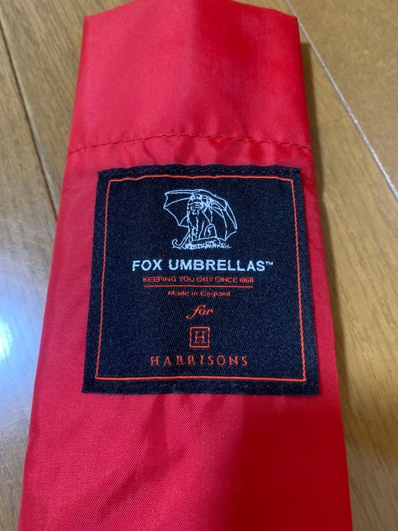 FOX UMBRELLAS 黒赤 折りたたみ傘 HARRISONS