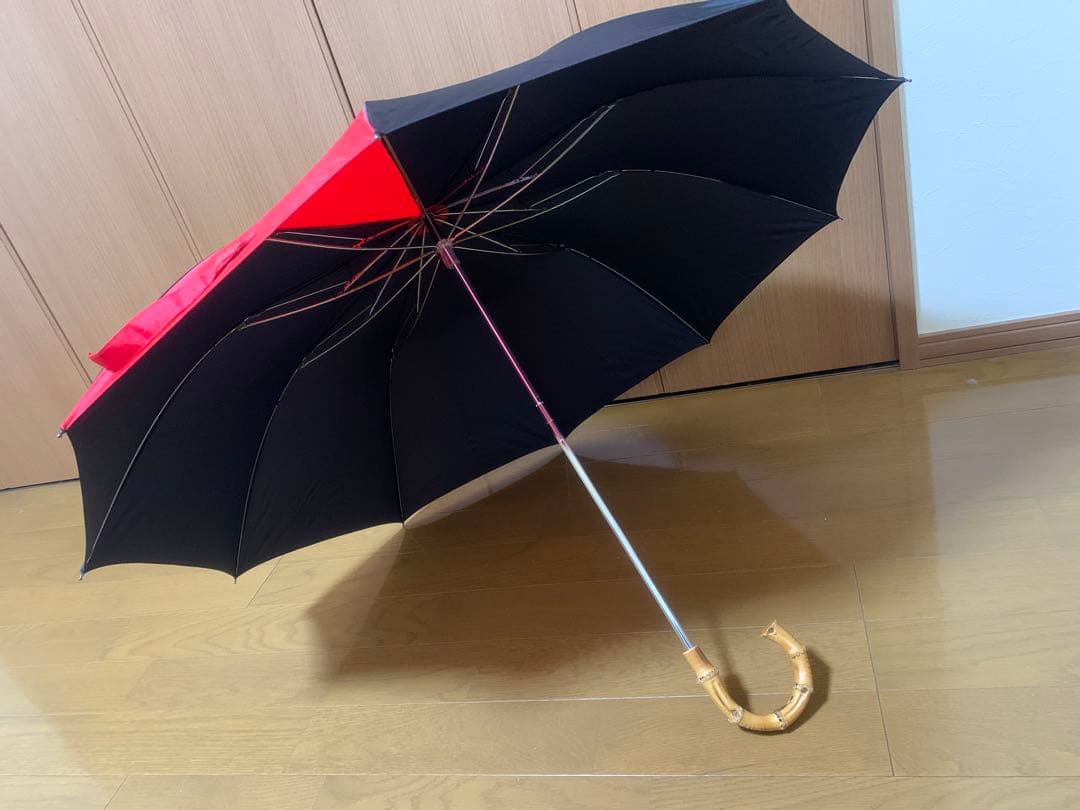 FOX UMBRELLAS 黒赤 折りたたみ傘 HARRISONS