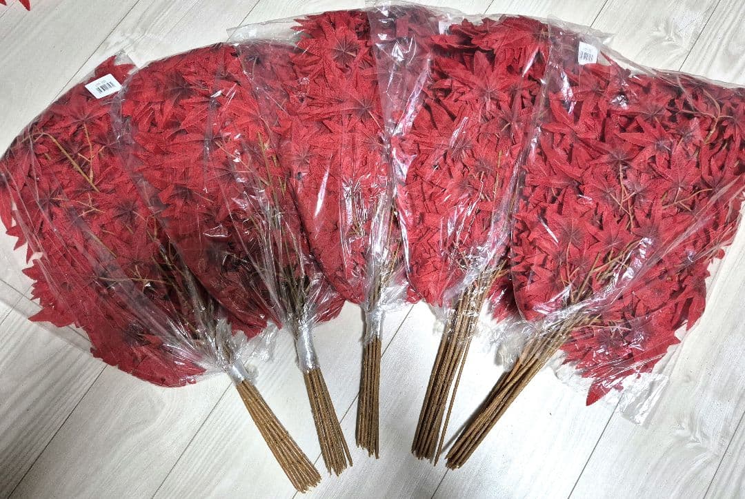 ☆未使用品☆【針金入り】秋飾り造花もみじ145本セット 楓 かえで 紅葉