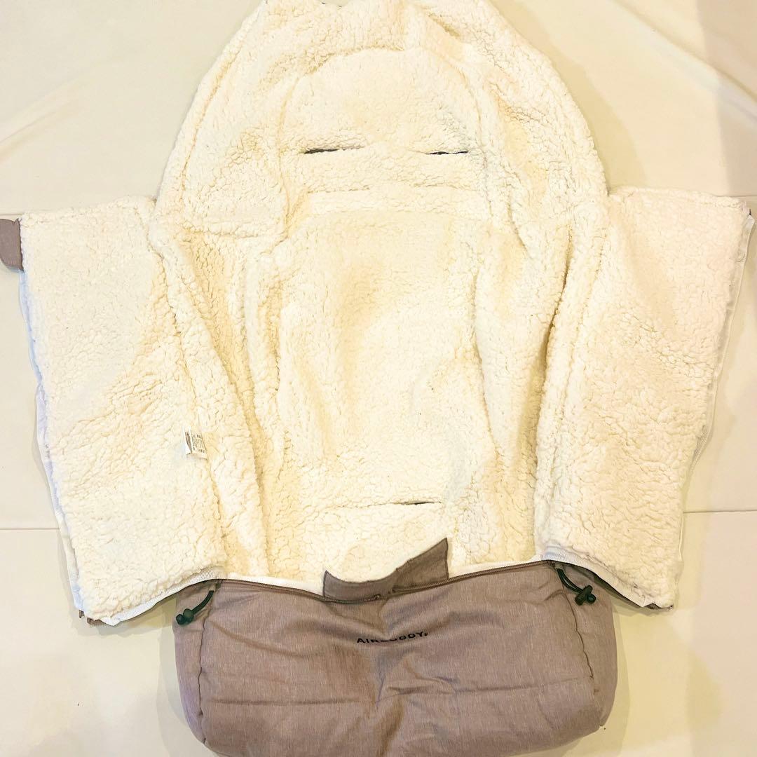 【美品】 エアバギー　フットマフ　ベージュウッド　2個セット　双子　防寒