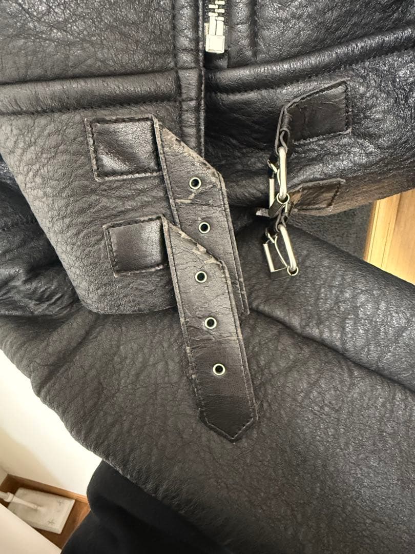 MM6 Maison Margiela レザー　ボア　ライダースジャケット 36