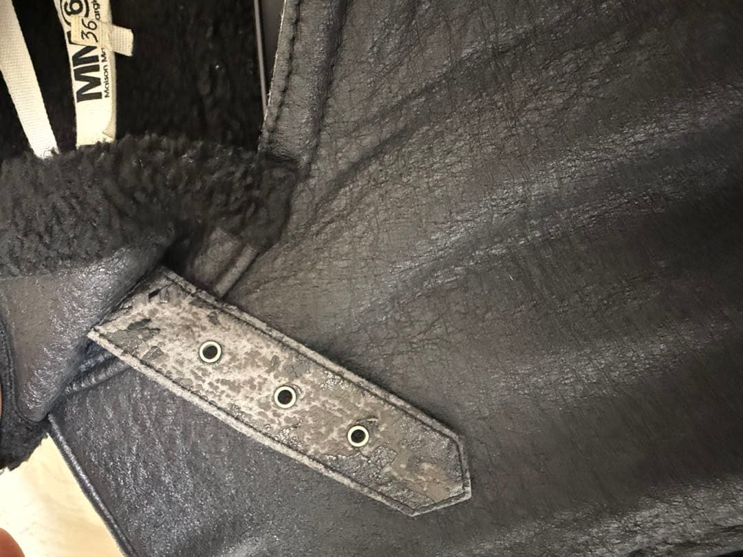 MM6 Maison Margiela レザー　ボア　ライダースジャケット 36