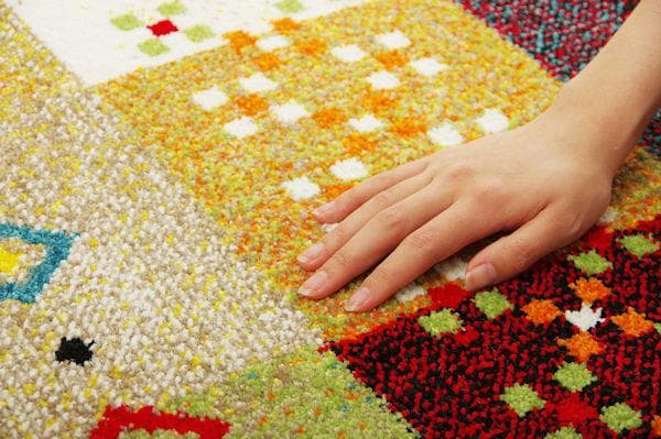 ギャッベ柄トルコ製ウィルトン織カーペット 133x190cm ラグ 絨毯（34）