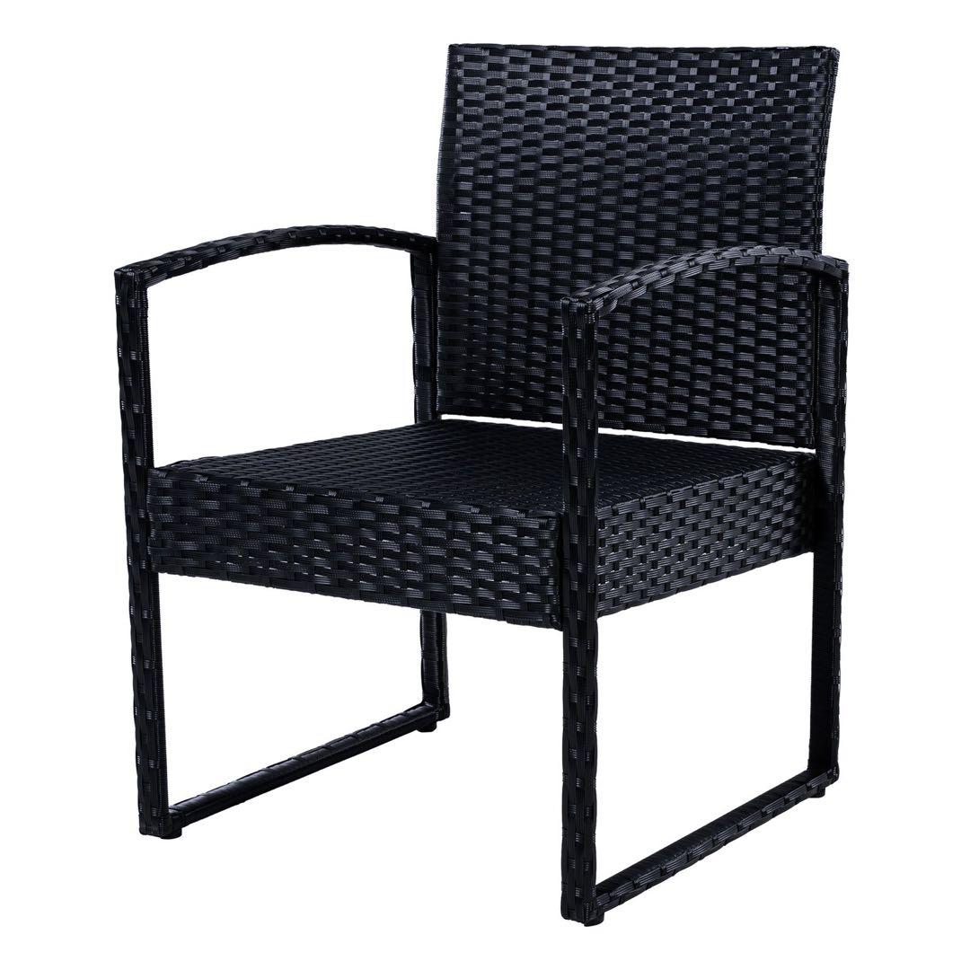 ラタン調 ガーデンファニチャー 3点 テーブル チェアー ベランダ 屋外家具