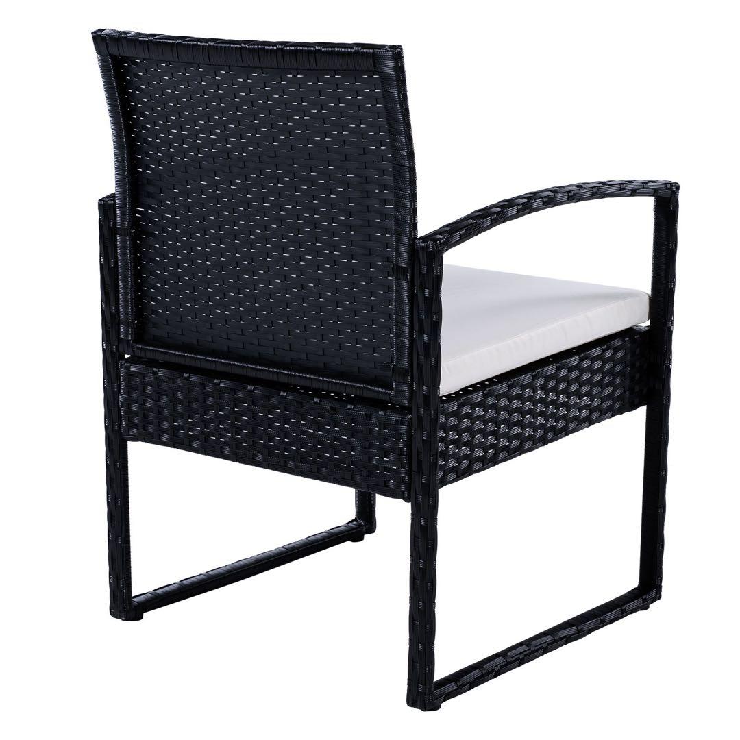 ラタン調 ガーデンファニチャー 3点 テーブル チェアー ベランダ 屋外家具