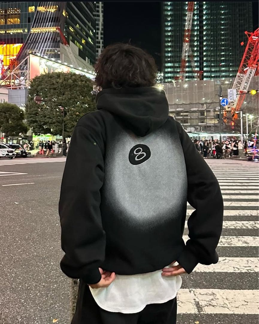 Stussy 8 Ball Fade Hoodie Black Mサイズ