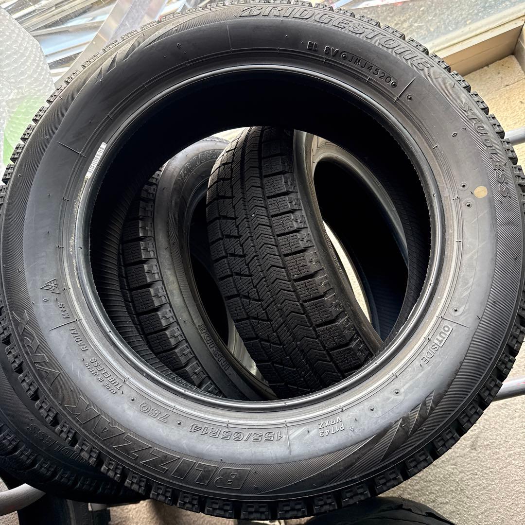 155/65R14 ブリヂストンVRX 2020年製　中古冬 タイヤ４本セット