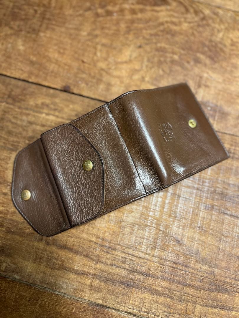 IL BISONTE★ウォレット ダークブラウン/折り財布/こげ茶