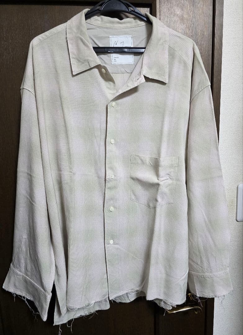ANCELLM OMBRECHECK SHIRT ピンク サイズ2 25SS