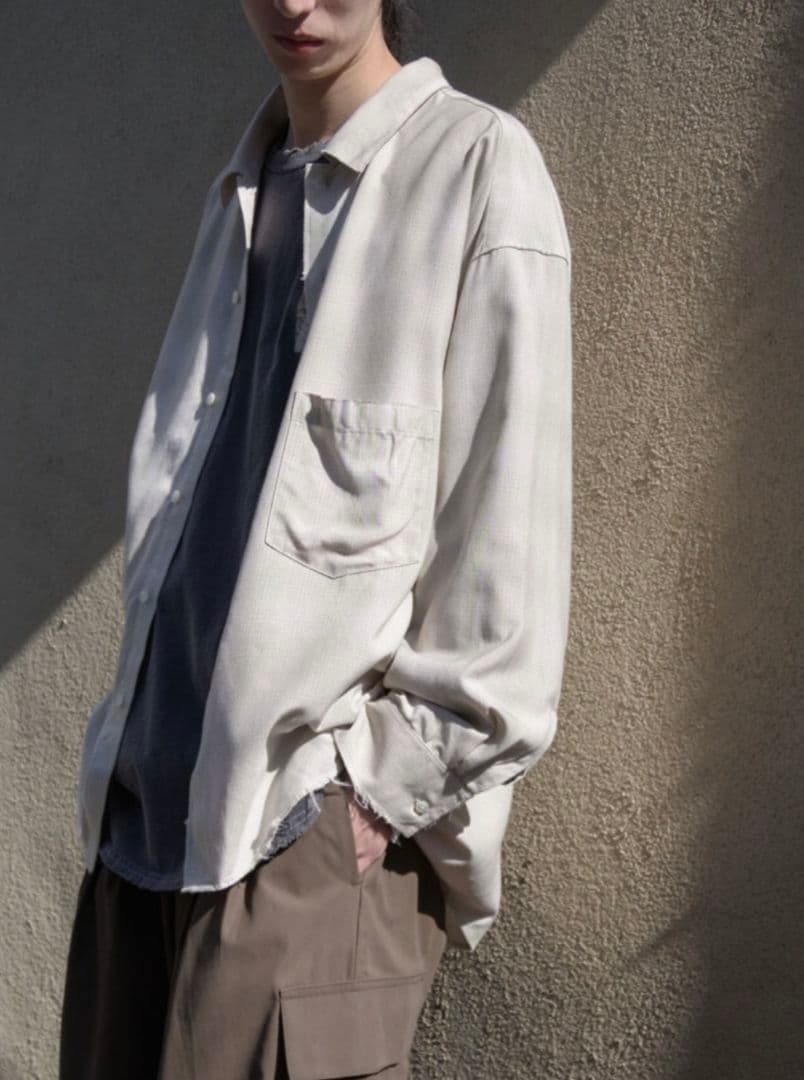 ANCELLM OMBRECHECK SHIRT ピンク サイズ2 25SS