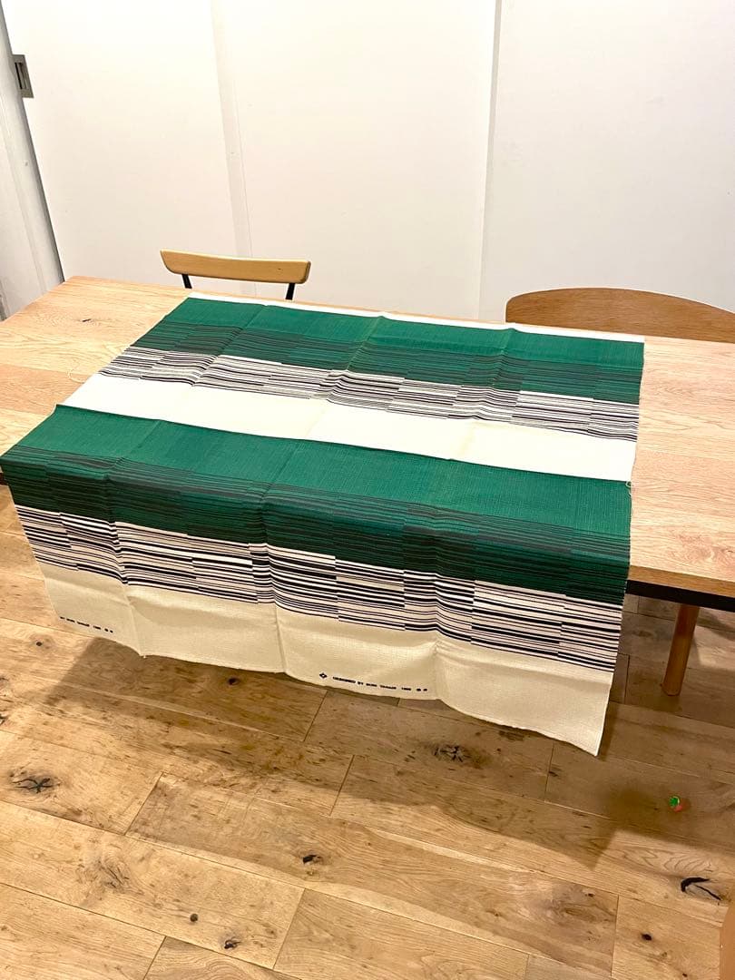 【希少】柳宗理 デザイン ファブリック 生地 グリーン 約110×100