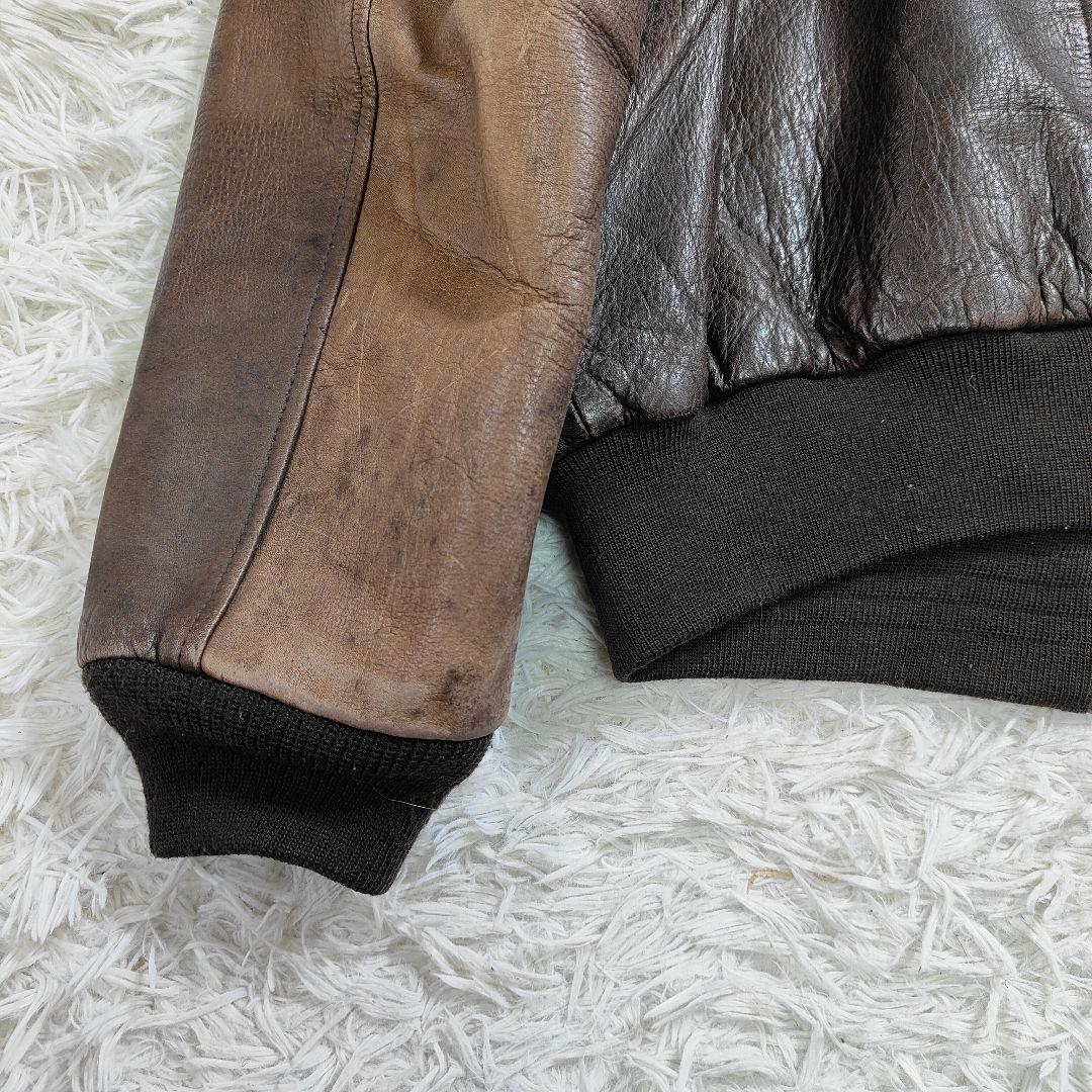 AVIREX A-2 フライトジャケット 取外可能ライナー付 ブラウン 茶 S