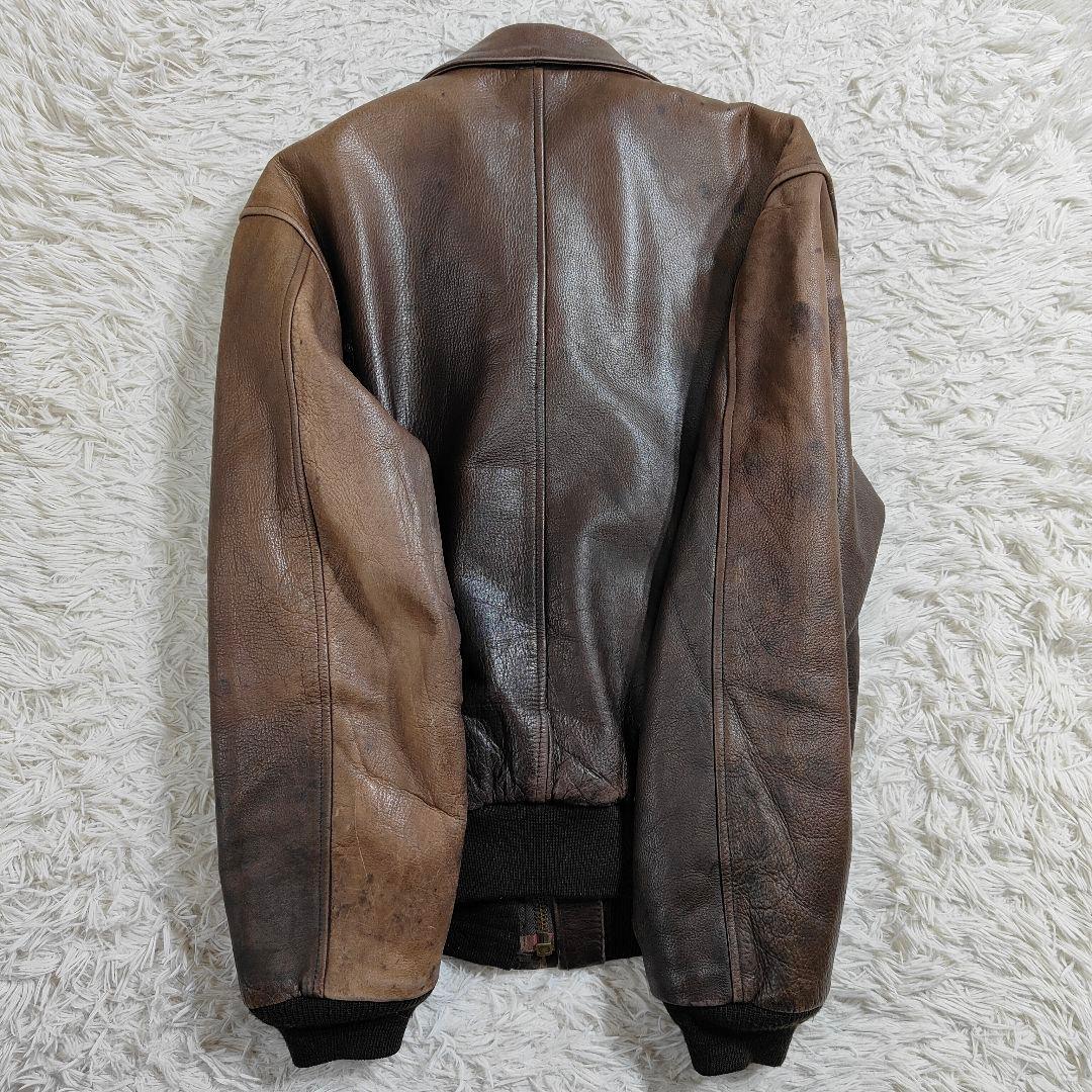 AVIREX A-2 フライトジャケット 取外可能ライナー付 ブラウン 茶 S