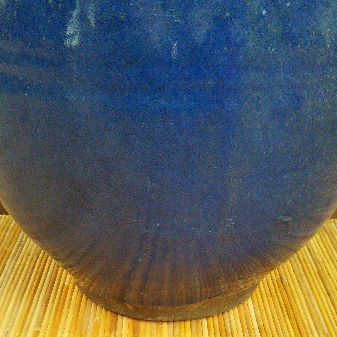 瑠璃色　茶葉入れ大壺　希少