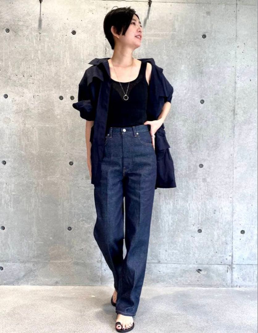 Chaosカオス フロマージュ リネンブルゾン ラミーブルゾン ネイビー