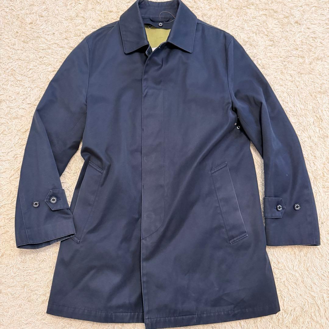 マッキントッシュ　ネイビー　ステンカラーコート　ライナー付き　40サイズ　メンズ