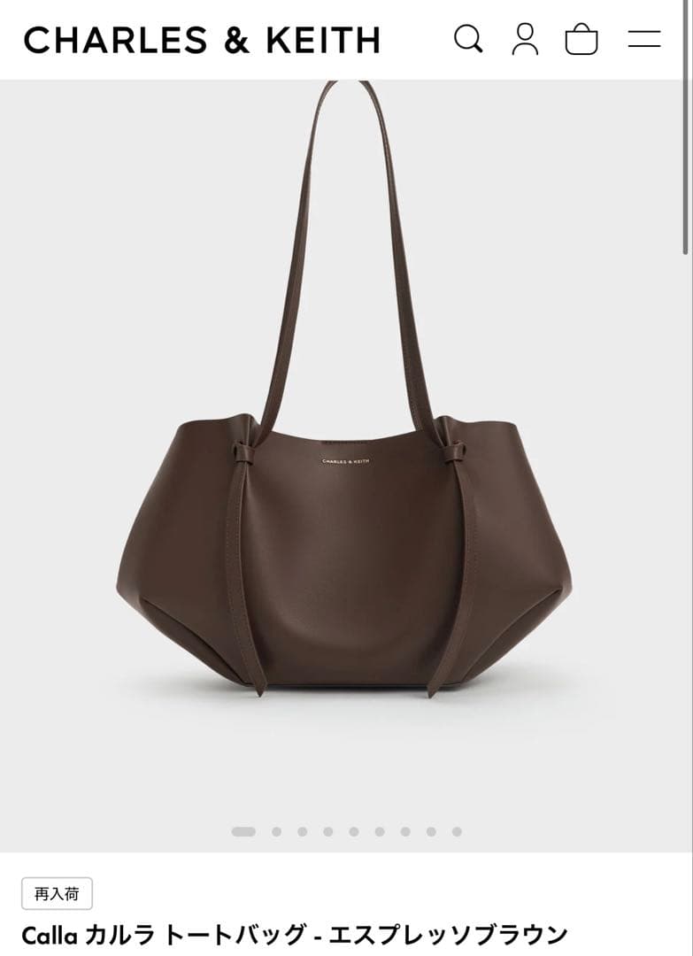 【美品】CHARLES &KEITH Calla カルラトートバッグ Lサイズ