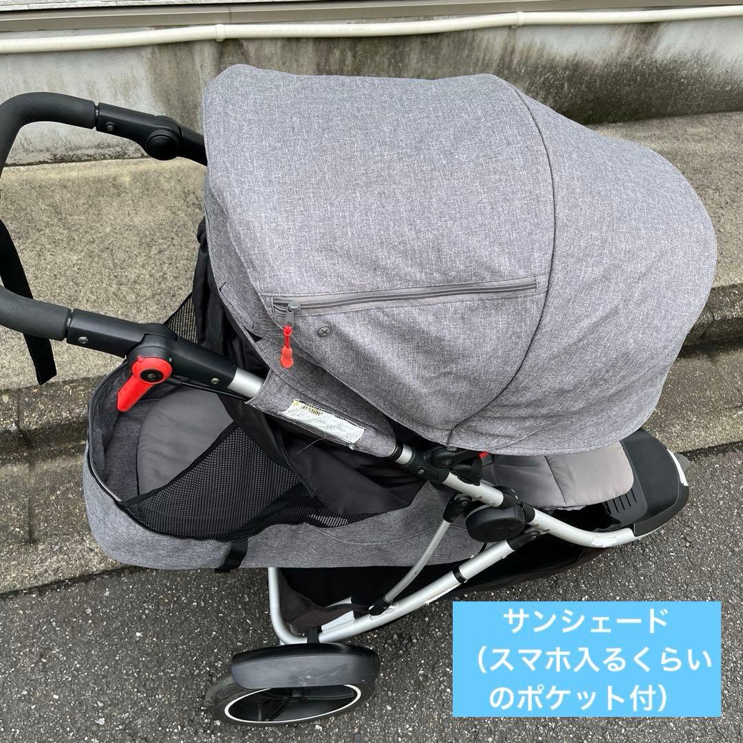 【値下げ】　Phil & Teds Dash 2人乗り　ベビーカ　三輪