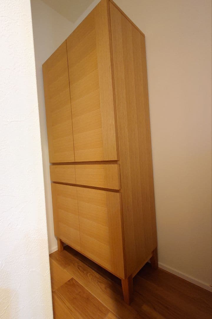 大川家具 ハイキャビネット　カノーヴァ 80 ホワイトオーク　オーク突板