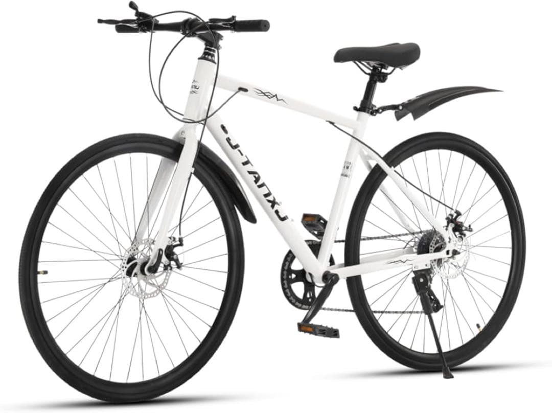 自転車 ロードバイク 700C 6段変速 26インチ ホワイト