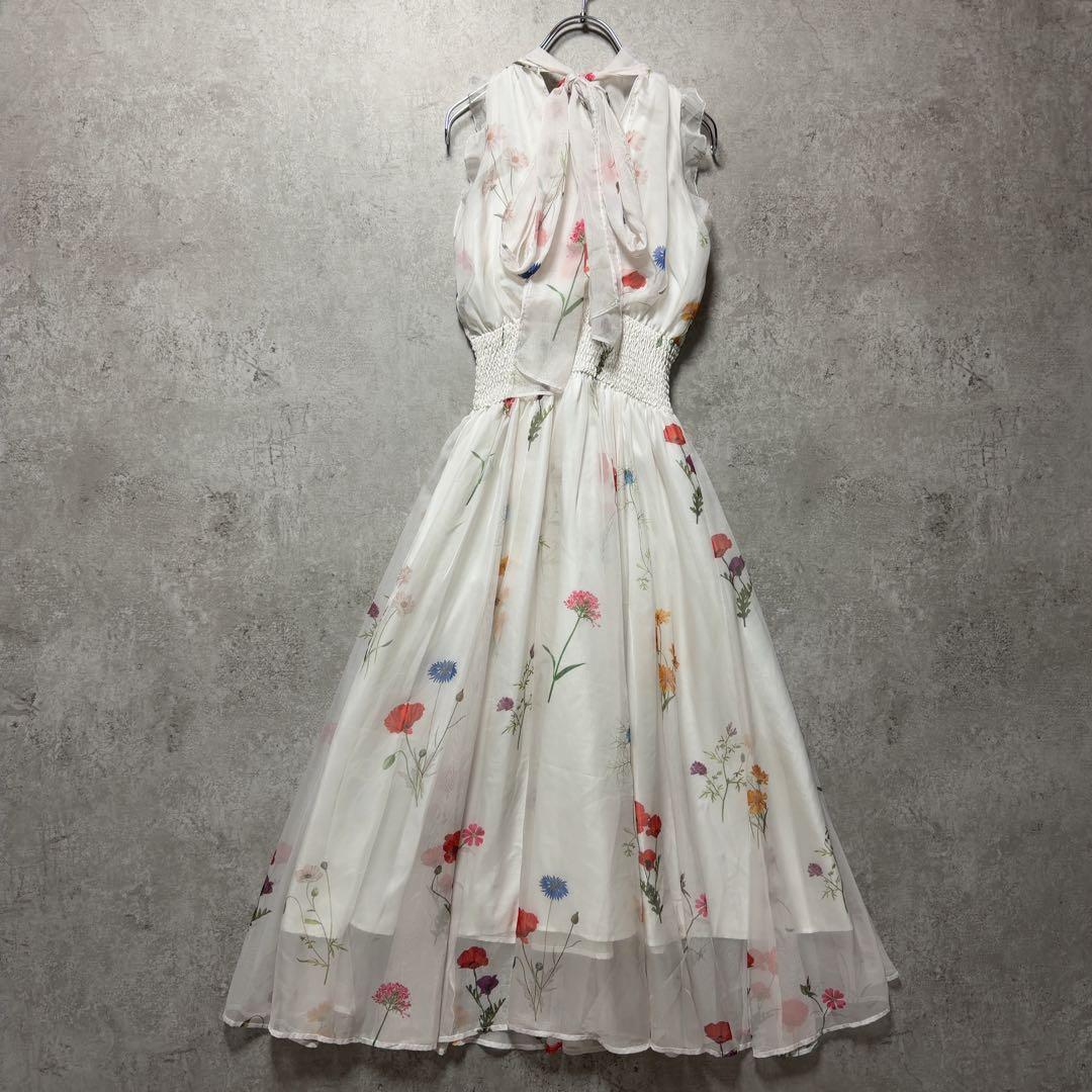 SNIDEL スナイデル　バックリボンシフォンワンピース 極美品　ワンピース　花