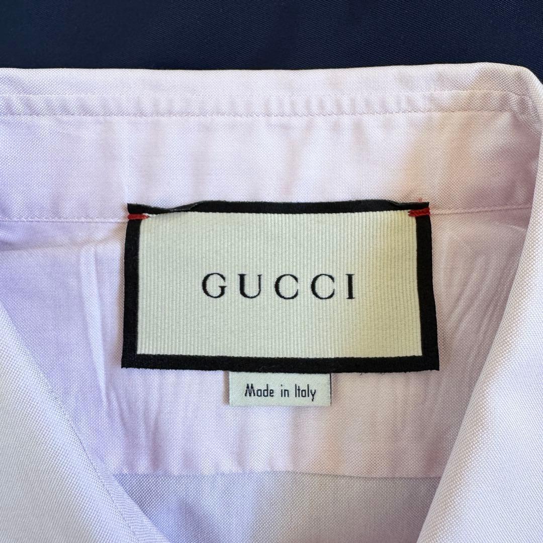 極美品　XLサイズ　グッチ　シャツ　GG刺繍　ピンク　現行