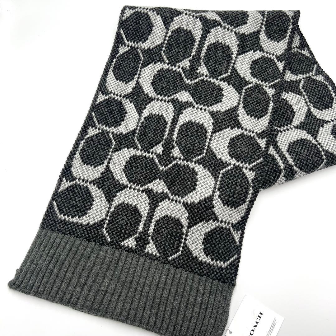 ◆新品 COACHコーチ ジャンボシグネチャー アルパカ混 マフラー◆