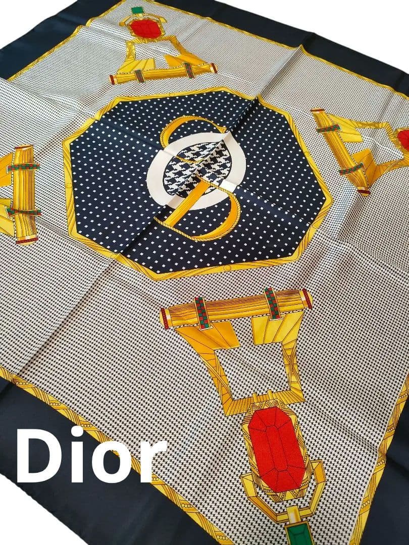 a44 超美品　クリスチャンディオール　Dior　スカーフ　シルク100