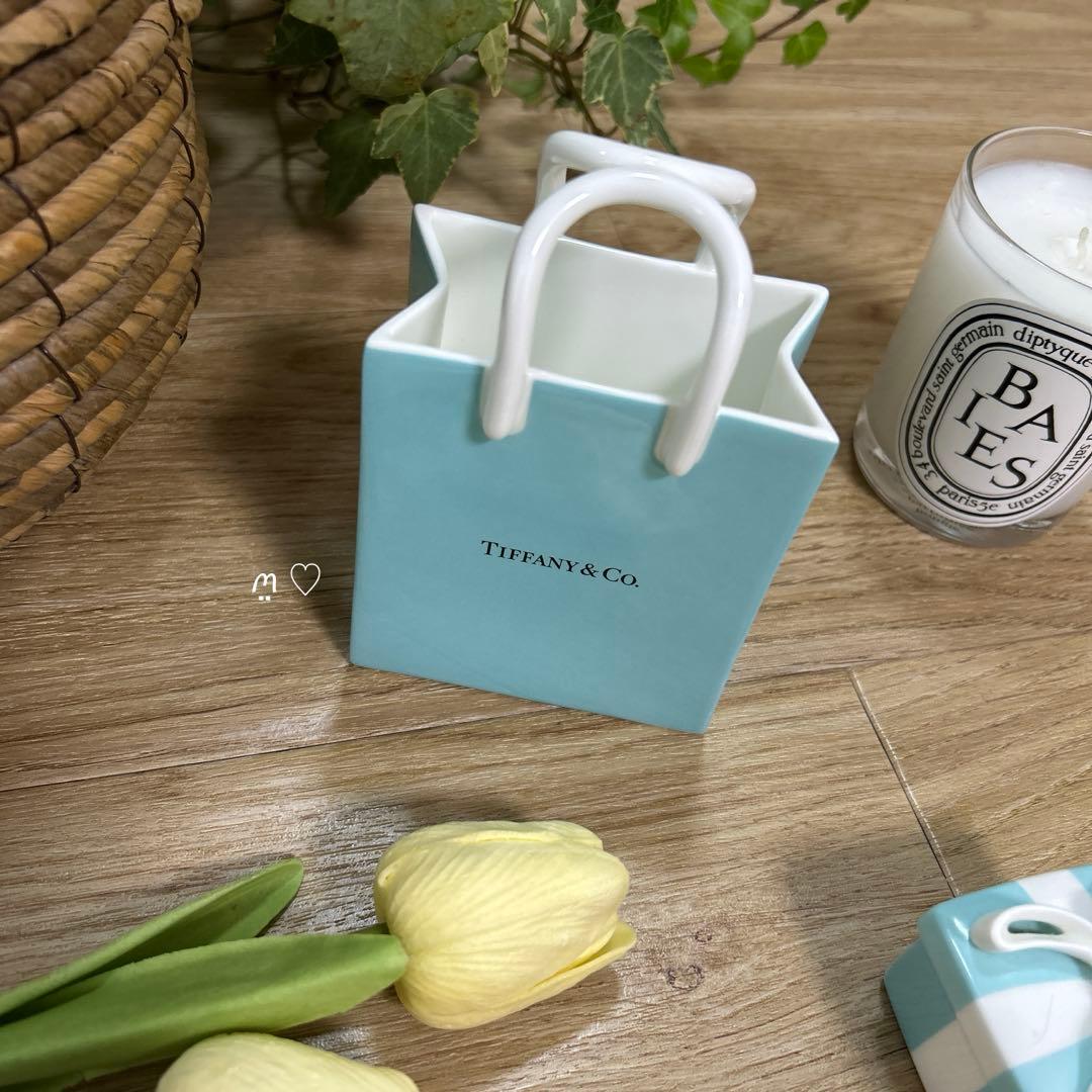 ティファニー　 ショッパー　ショッピングバッグ　オーナメント　陶器インテリア置物