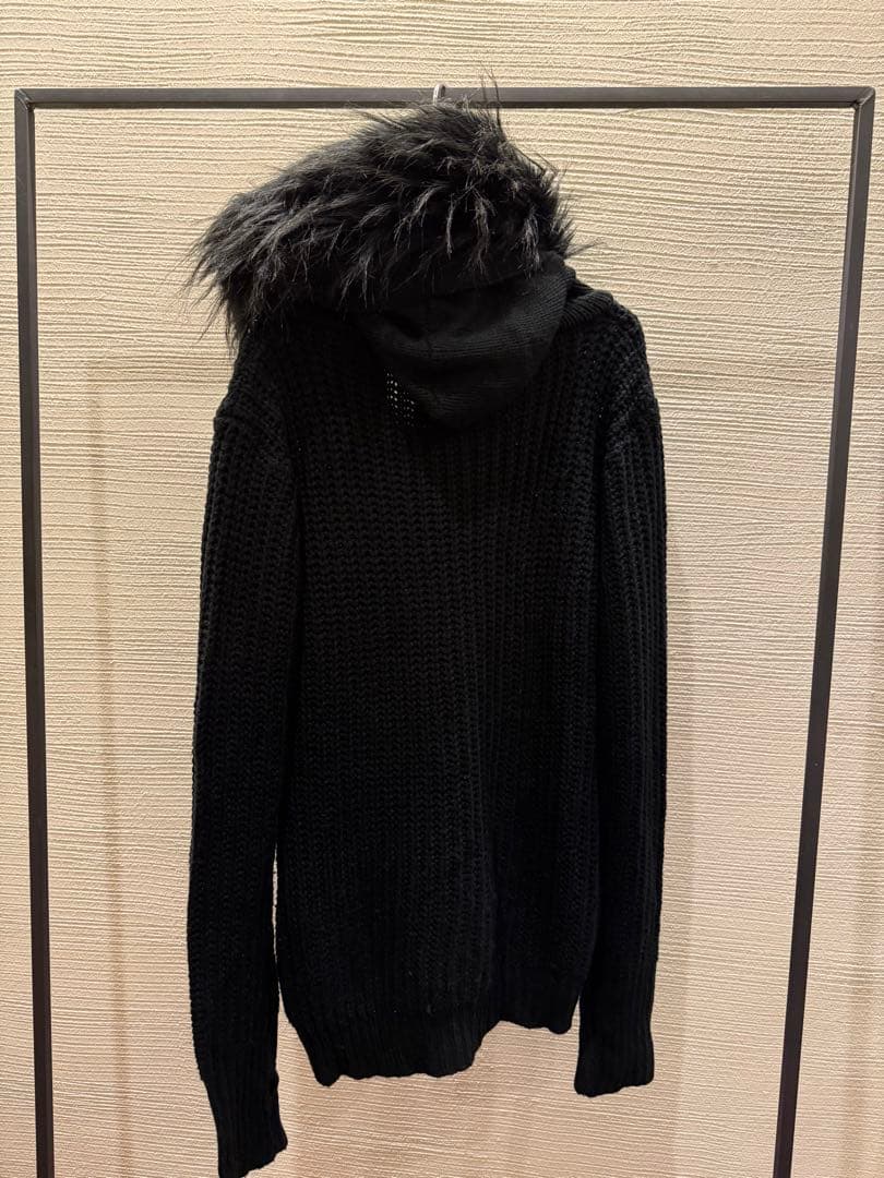 00s Japanese label fur knit hoodie パーカー