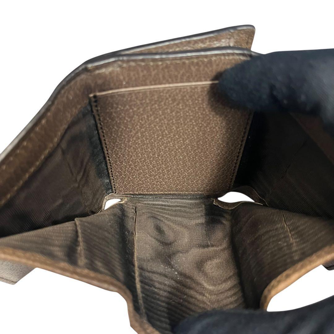 レア✨グッチ 三つ折り財布 GGマーモント オフィディア レザー ブラウン