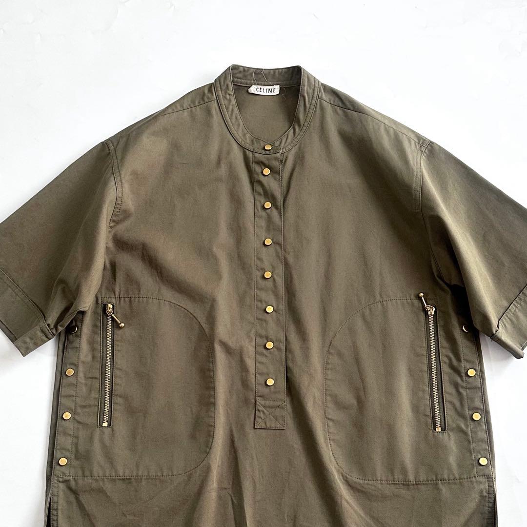 CELINEセリーヌ フィービー期 コットンツイルミリタリープルオーバーシャツ