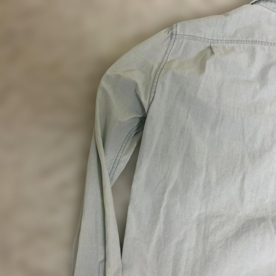 STONE  シャツジャケット　ブルゾン　水色　ワッペン　Sサイズ