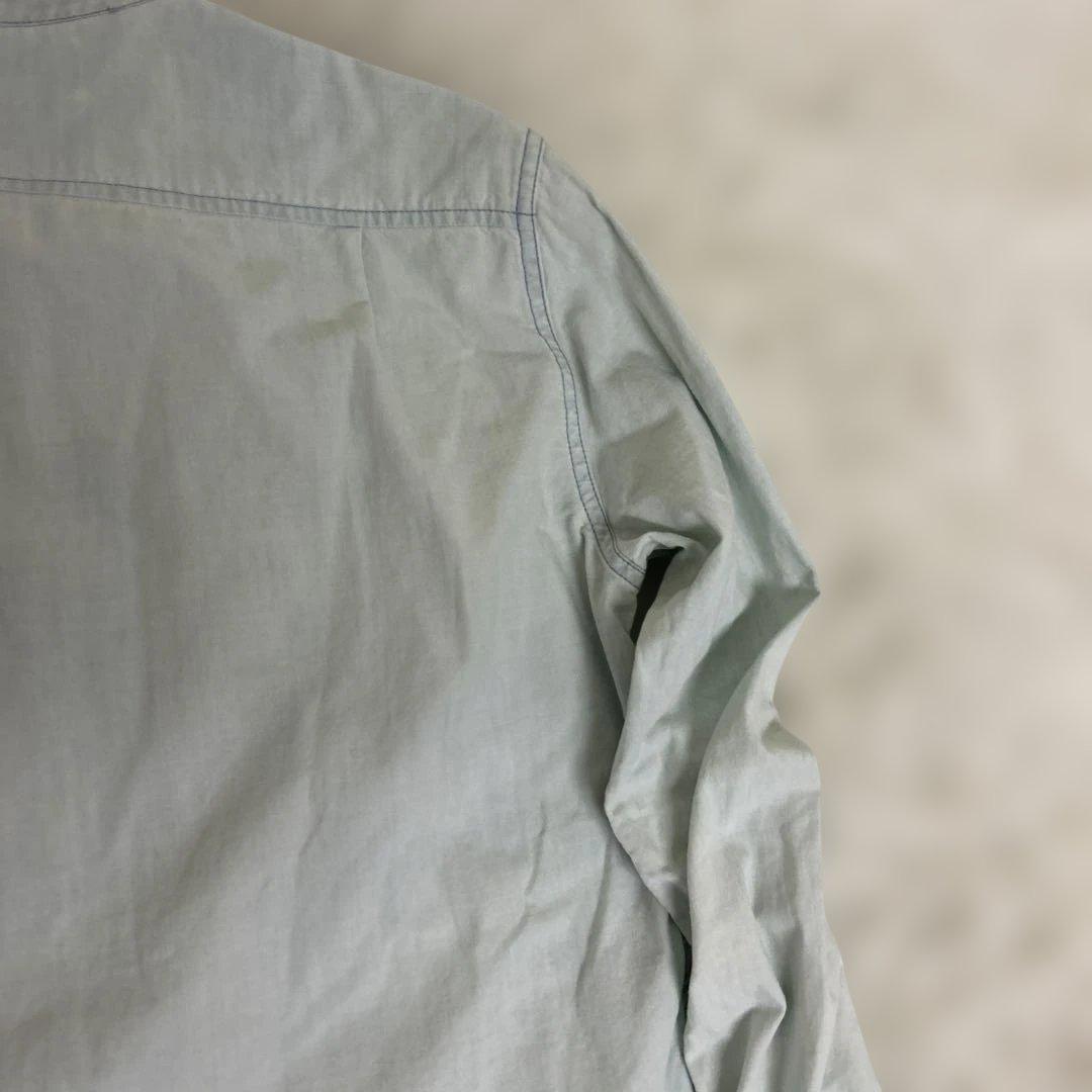 STONE  シャツジャケット　ブルゾン　水色　ワッペン　Sサイズ